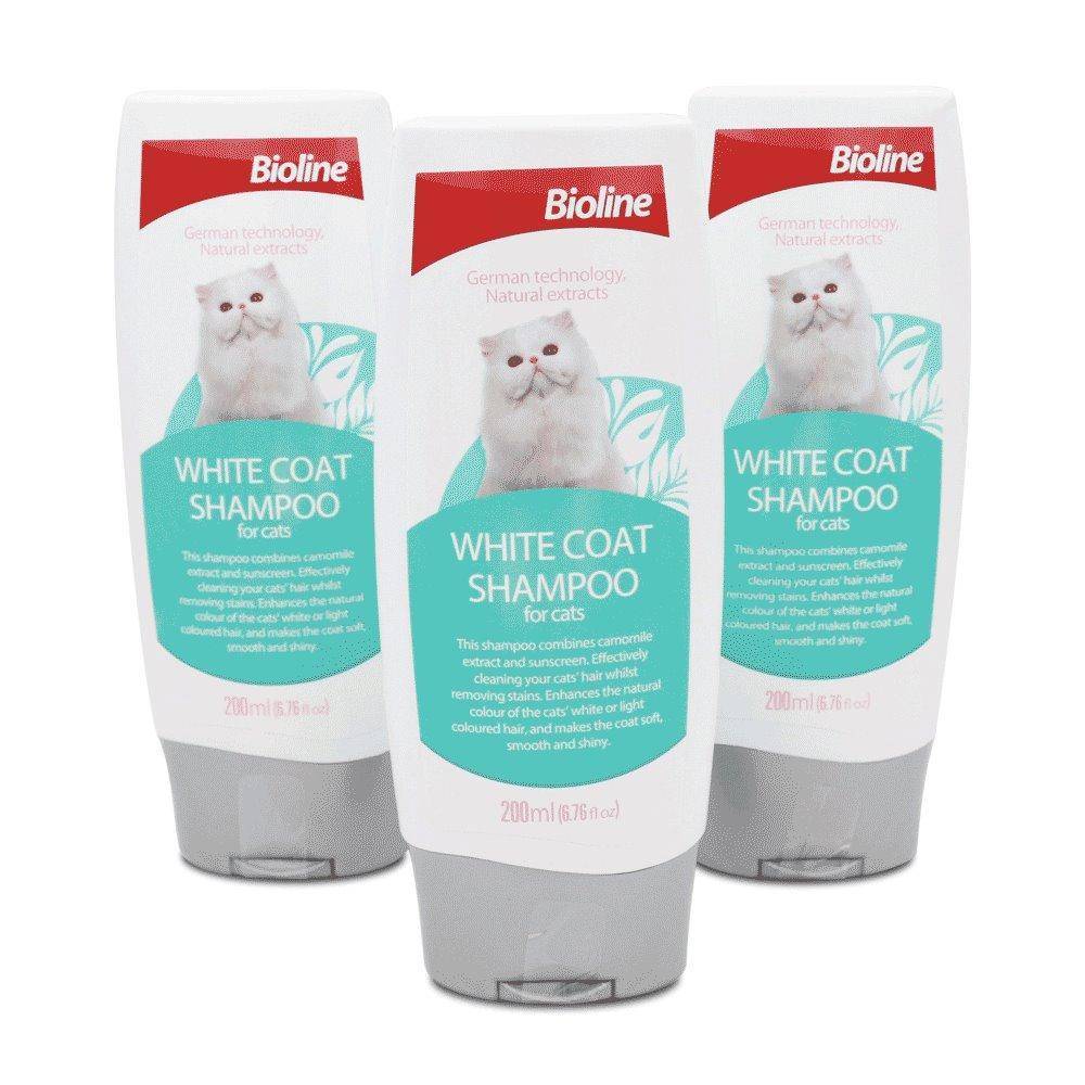 Bioline White Coat persian cat shampoo 200ml available at allaboutpets.pk