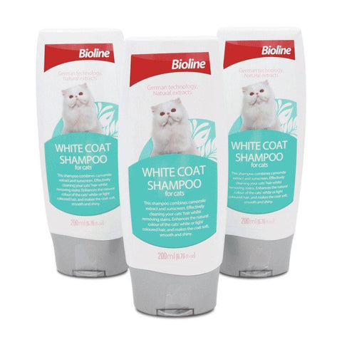 Image of Bioline White Coat persian cat shampoo 200ml available at allaboutpets.pk