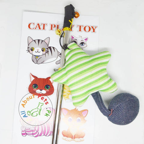 Image of Cat Teaser Toys green and white shooting star available in Pakistan at allaboutpets.pk