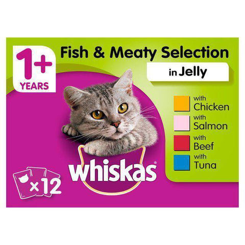 Image of Whiskas  Fish & Meaty Selection in jelly 100g available online in pakistan at allaboutpets.pk 