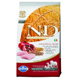 Farmina N&D Low Grain Chicken & Pomegranate Adult dog food 12 KG available at allaboutpets.pk in pakistan.