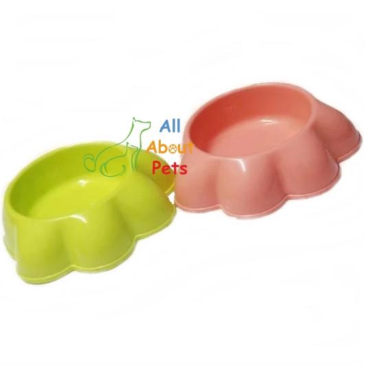 Paw Shaped Feeding Bowl for cats & dogs green & pink color available at allaboutpets.pk in pakistan.