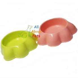 Paw Shaped Feeding Bowl for cats & dogs green & pink color available at allaboutpets.pk in pakistan.