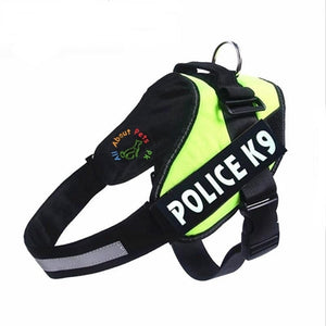 Green Police K9 Harness with efficient reflective strip orange color available at allaboutpets.pk in pakistan.
