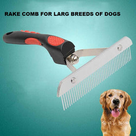 Heavy Duty Rake Comb for Dogs – stainless-steel grooming comb for medium and large breeds in Pakistan for de-shedding and tangle removal