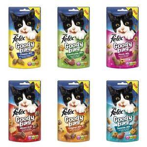 Image of Felix Goody Bag Treats, picnic mix, Dairy Delicious, Mixed Grill, Cheezy Mix, Orignal Mix available at allaboutpets.pk in pakistan.