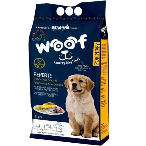 Image of Woof Puppy Food – Be Happy Pets 3Kg From the house of Seasons & Menu Foods Pakistan, menu dog food available at allaboutpets.pk in pakistan.